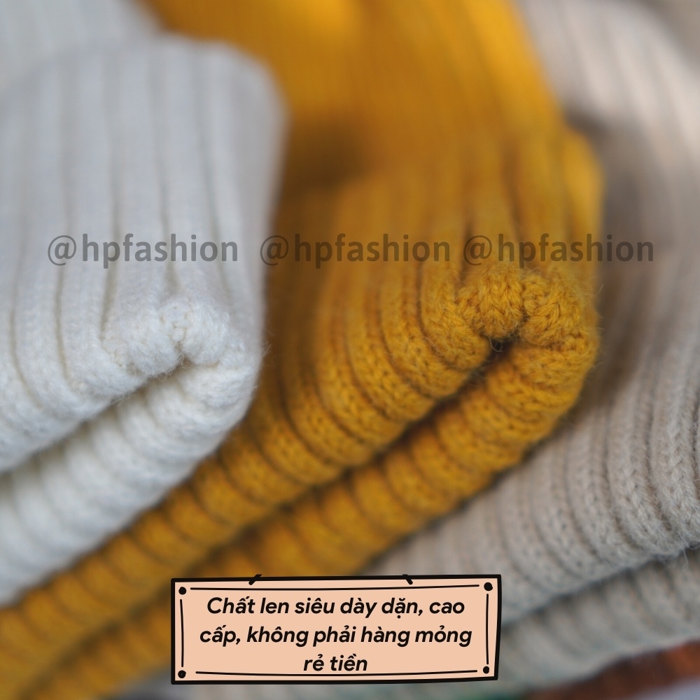 Mũ len dệt kim beanie form dài phong cách Hàn Quốc thời trang unisex thu đông giữ ấm cho nam nữ