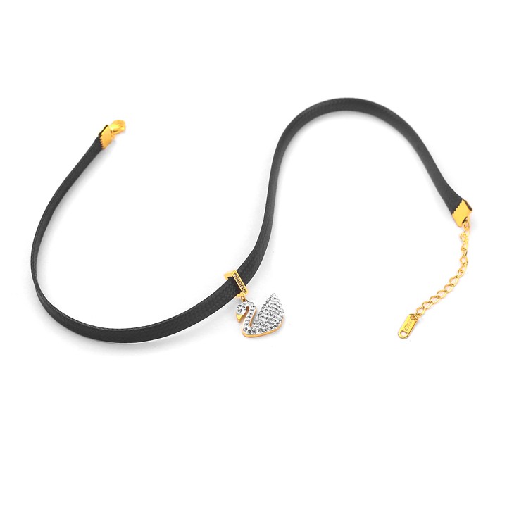 DÂY CHUYỀN TITAN CHOKER THIÊN NGA ĐÍNH ĐÁ TRẮNG TN293 SIÊU ĐẸP BỀN MÀU