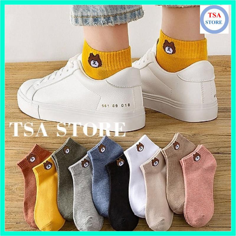 Vớ tất gấu cổ ngắn hình Gấu Brown đủ màu