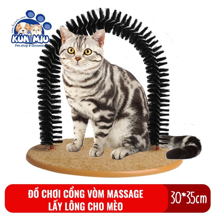 Đồ chơi cổng vòm massage tự động lấy lông chết cho mèo Kún Miu