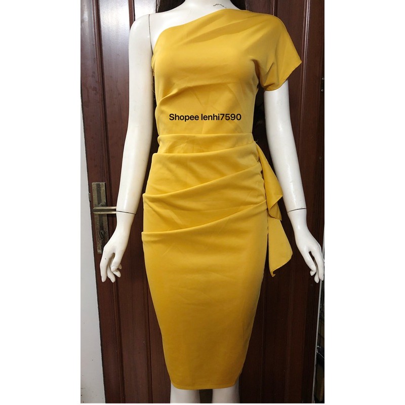 ĐẦM DỰ TIỆC BODY ÔM LỆCH VAI HY LẠP BÈO HÔNG GIÁ RẺ KÈM ẢNH THẬT
