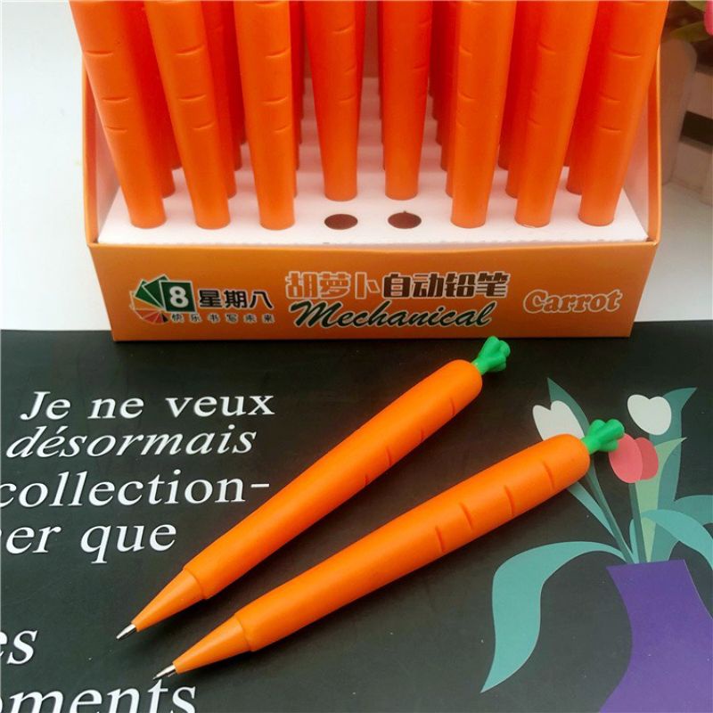Bút Chì Kim/Viết Chì Bấm Hình Cà Rốt Độc Đáo - Ngòi 0.5mm