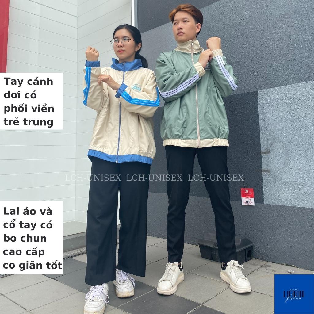 Áo khoác dù form rộng unisex basic nam nữ thêu Marcus Áo khoác chống nắng 2 lớp cổ cao LCH