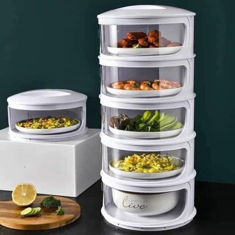 Lồng bàn 5 TẦNG, hộp đựng thức ăn GIỮ NHIỆT CHỐNG BỤI , CHỐNG CÔN TRÙNG ĐA NĂNG TIỆN DỤNG