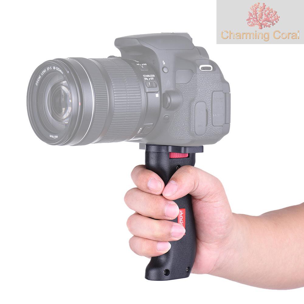 CTOY Andoer Cross-shaped Mini Universal Handheld Grip Handheld Stabilizer Holder + Adjustable Phone Holder with 1/4" Screw Mounts for 5.5-8.5cm Smartphone for GoPro Sony Xiaomi Action Camera DV Camera Light Camcorder for Trip