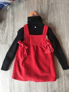 Váy nhung yếm ZARA chuẩn tem mác