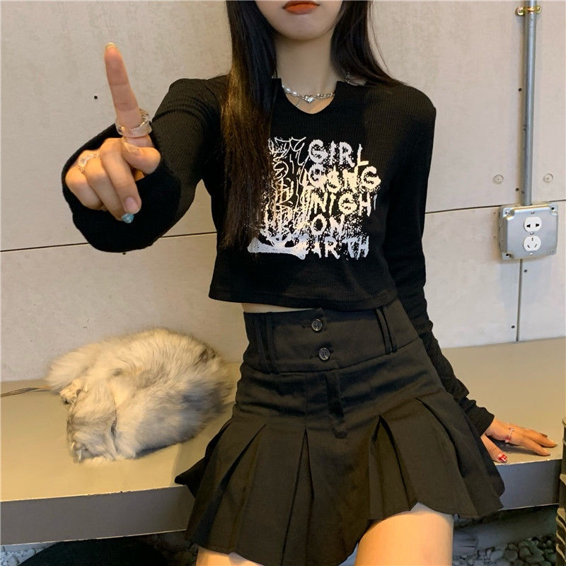 Áo Thun Nữ Tay Dài Dáng Ôm In Họa Tiết Phong Cách Đường Phố Thời Trang Cho Nữ áo phông nữ JL-TX-89