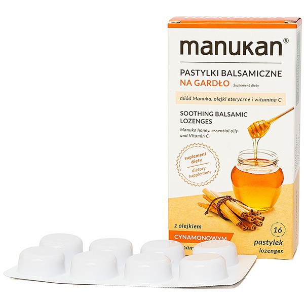 Viên Ngậm Mật Ong Giảm Ho, Đau Họng Manukan Cinnamon 16 Viên - 0304598 | BigBuy360 - bigbuy360.vn
