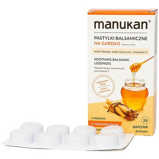 Viên Ngậm Mật Ong Giảm Ho, Đau Họng Manukan Cinnamon 16 Viên - 0304598