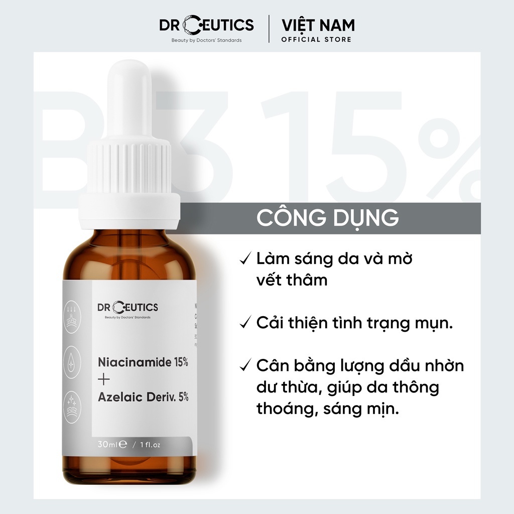 Serum Drceutics B3 Niacinamide Giảm Thâm, Sáng Da, Hỗ Trợ Kiềm Dầu 30ml