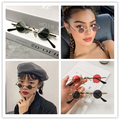 Kính mát gọng tròn mini vui nhộn phong cách hip hop mới