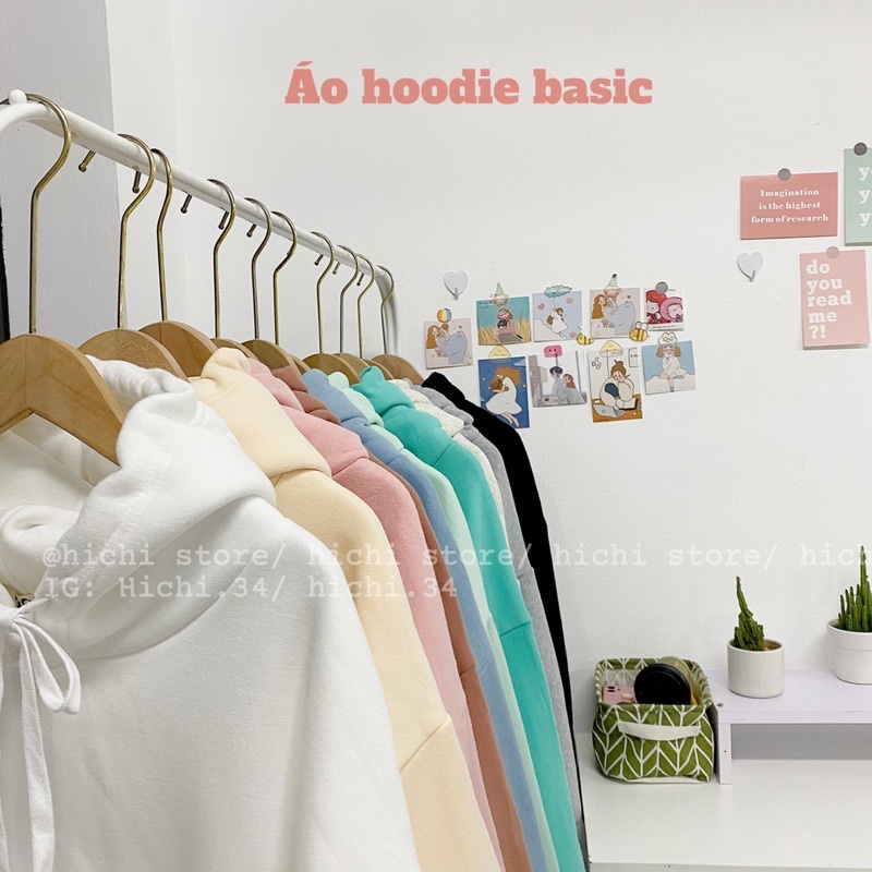 áo hoodie nỉ bông trơn basic 11 màu unisex nam nữ sweater hichi | BigBuy360 - bigbuy360.vn