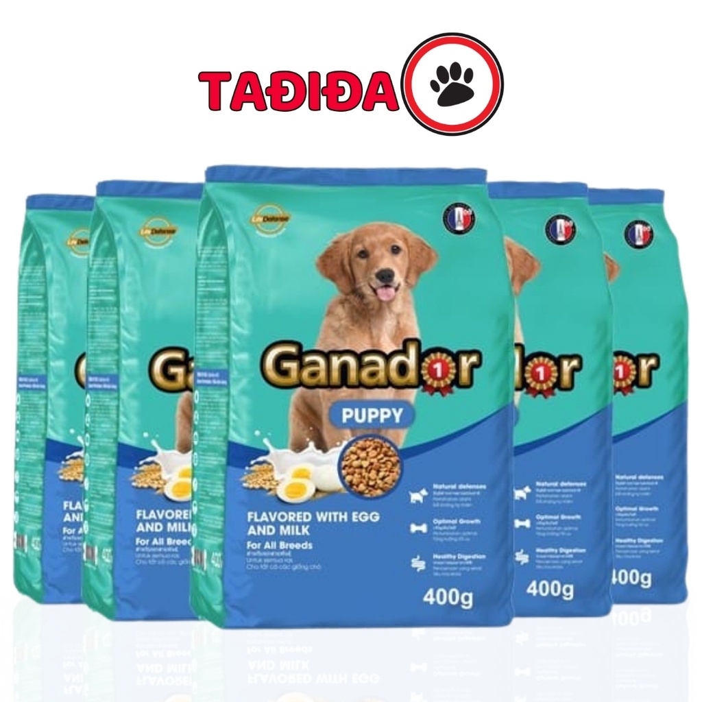 [Mã PET50K giảm Giảm 10% - Tối đa 50K đơn từ 250K] Thức Ăn Hạt Khô Cho Chó Con, Chó Lớn Ganador 400g - Tadida Pet