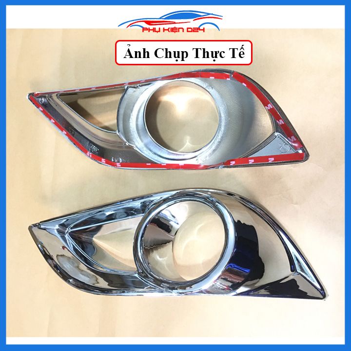 Ốp viền đèn gầm trước mạ crom cho xe BT50 BT-50 2015-2016-2017-2018-2019-2020-2021