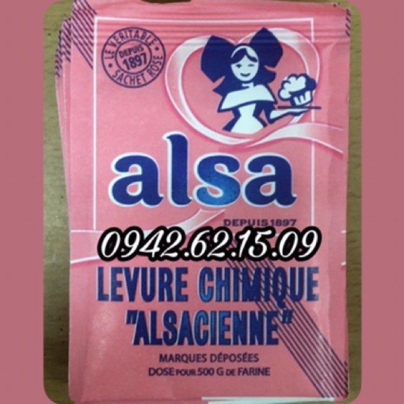 Bột nổi hồng Alsa 1 lốc 8 gói [chính hãng date T7/2024]