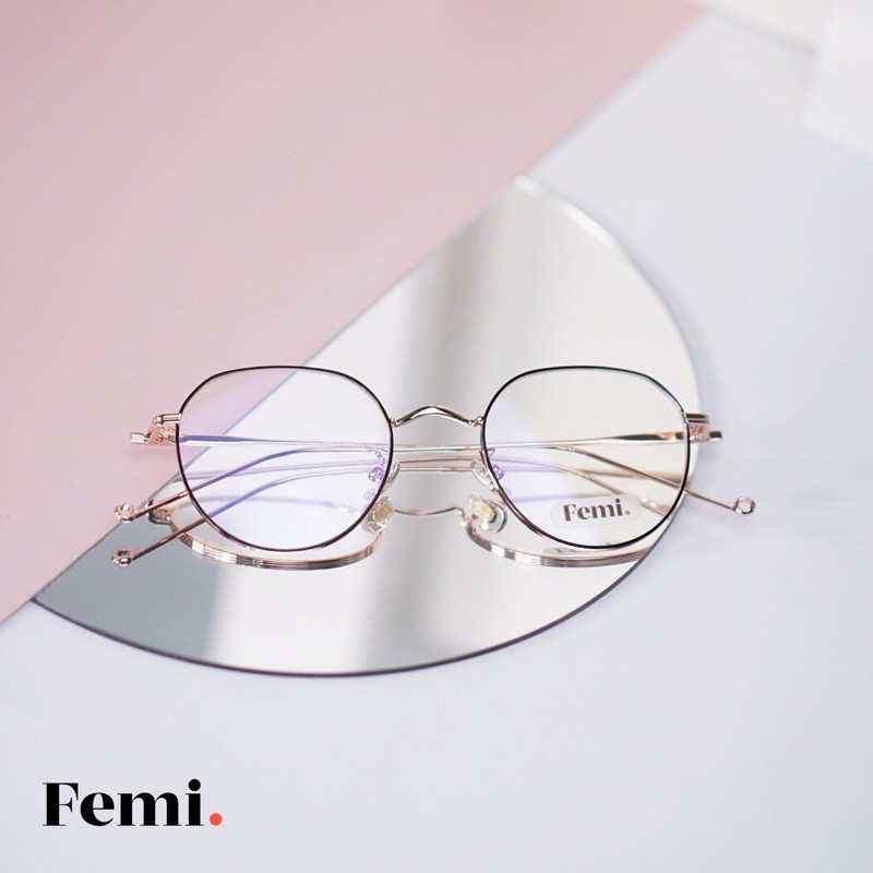 Gọng kính tròn Femi Mila chính hãng mắt kính chống ánh sáng xanh | BigBuy360 - bigbuy360.vn