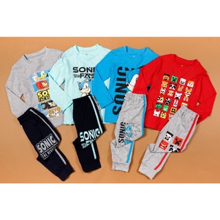 Bộ cotton bé trai nhí dài tay 2-6y