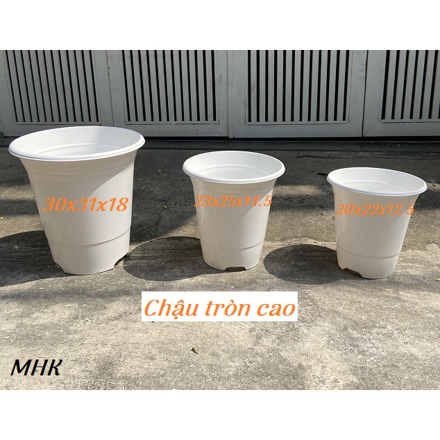 [MỚI] Chậu tròn cao size Tiểu (20x22x12.5) nhựa cứng !