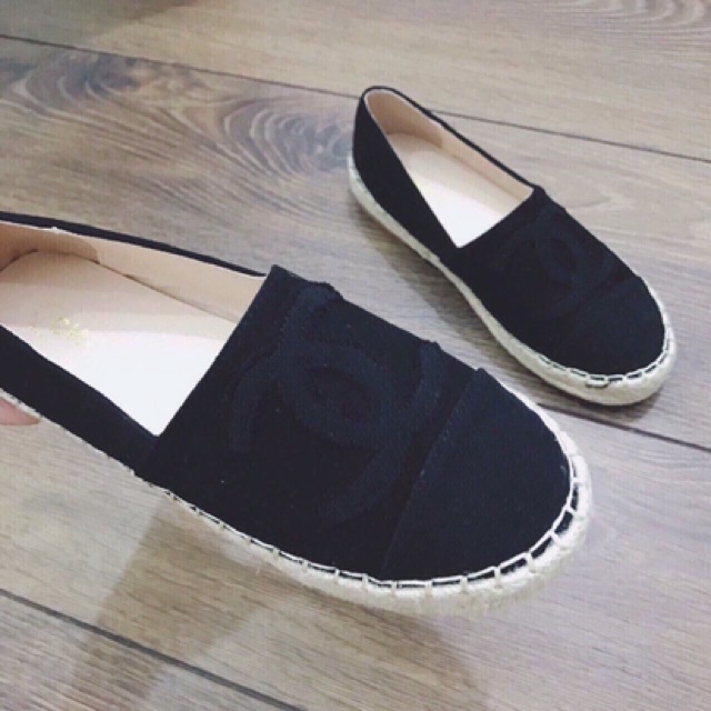 {Đế Cói Trắng} GIÀY SLIP ON DA LỘN CHÂT NỈ CHỮ CN Form nhỏ nên tăng size (Loại đắt đế cói) | BigBuy360 - bigbuy360.vn