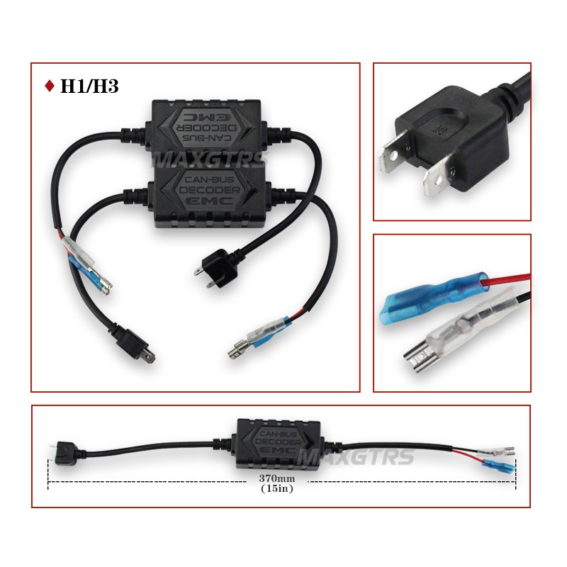 Bộ giải mã HID LED ô tô Canceller đèn pha Canbus DRL MAXGTRS H1 H3 H4 H7 H8 H11 H13 9005 9006 9004 9007 EMC