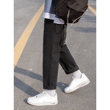 Quần Jeans baggy Đen nam ống rộng BG03 hottrend hàn quốc MANEUS
