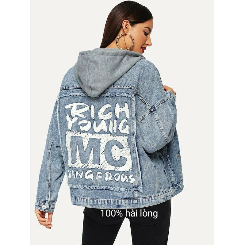[Túi trong] Áo khoác jeans nữ nam có mũ và túi trong cao cấp chỉ có tại Chiwawa shop giá sỉ