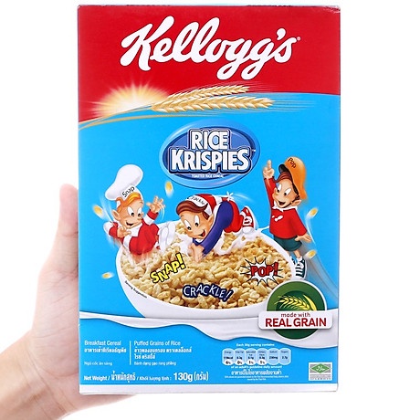 Ngũ cốc ăn sáng Kellogg's Rice Krispies (Gạo giòn) 130g