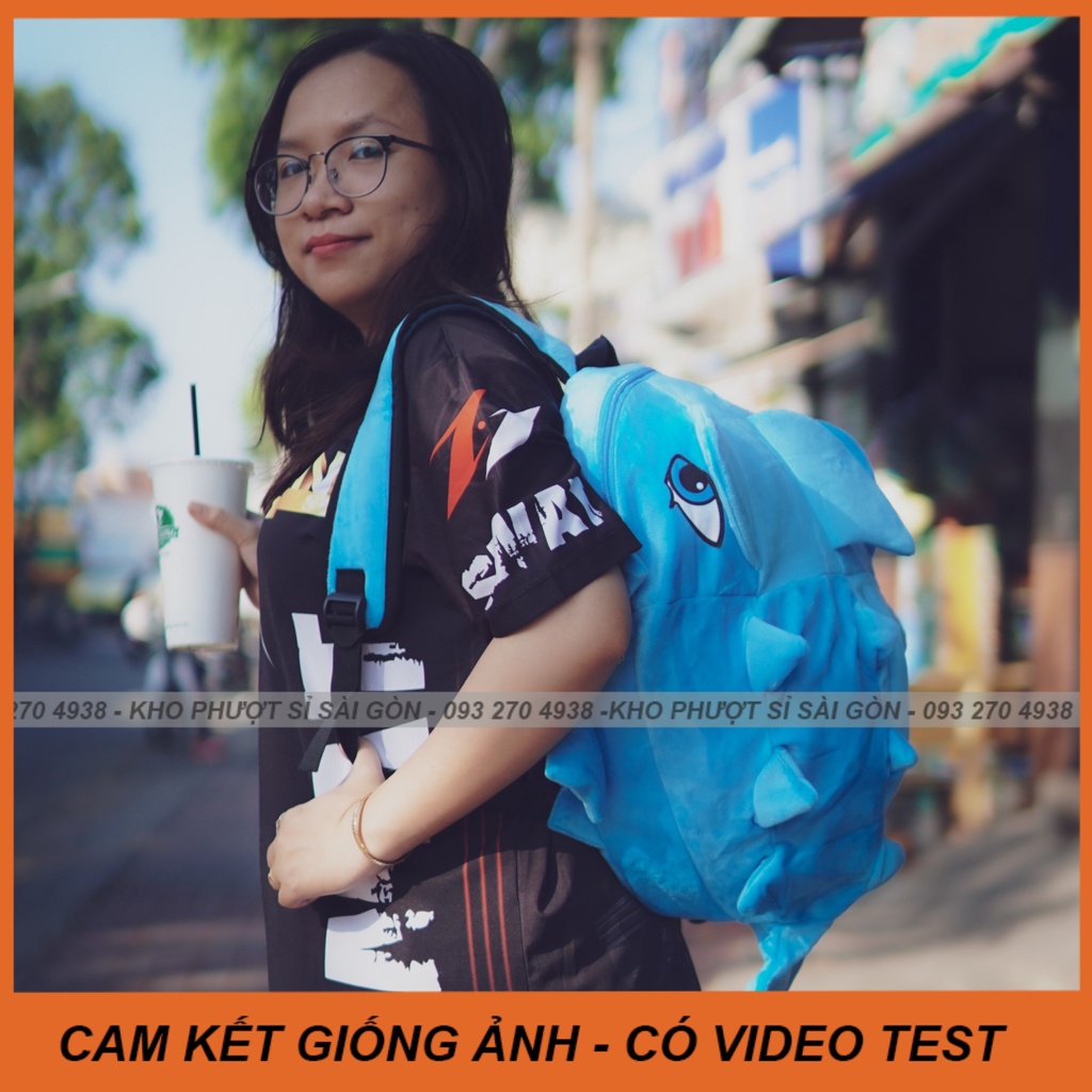 CÓ VIDEO - Giá kho Balo đeo 2 vai hình Khủng long nhung màu xanh lá dạ quang đi phượt - du lịch giá rẻ