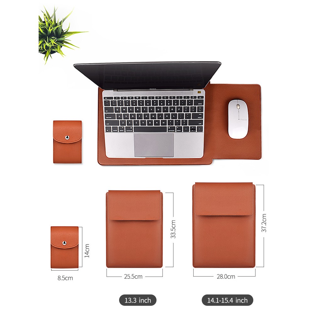 Túi bọc máy tính xách tay EVERTONER da PU mềm mại làm thành giá đỡ được thích hợp cho Macbook Air Pro 13.3 14 15.4 inch