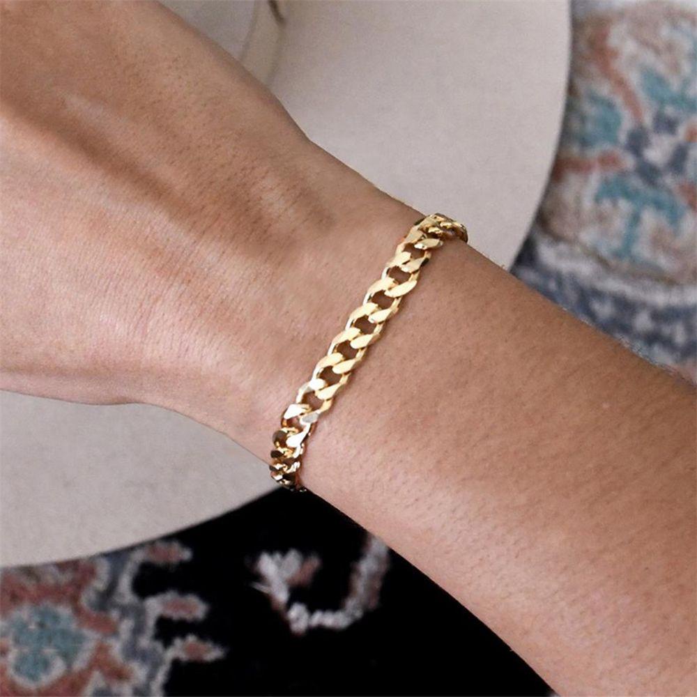 Vòng Tay Thép Không Gỉ Mạ Vàng 18K 4 / 6 / 8MM Phong Cách Hip Hop Thời Trang Cho Nam Và Nữ|Dây Chuyền Mạ Vàng