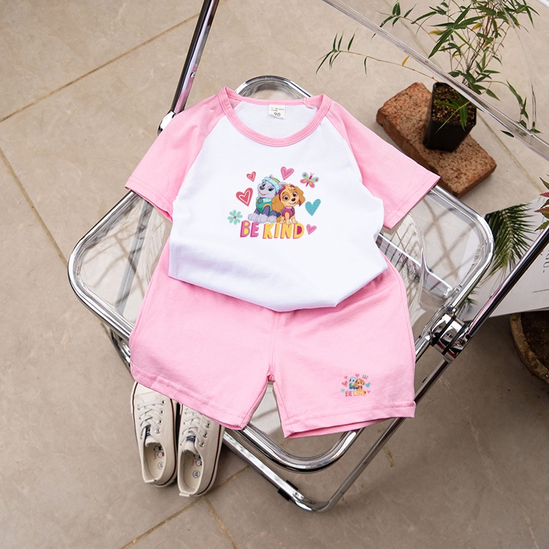 Set Áo Thun Tay Ngắn 100% Cotton 6 Màu In Hình Hoạt Hình Paw Patrol CC005