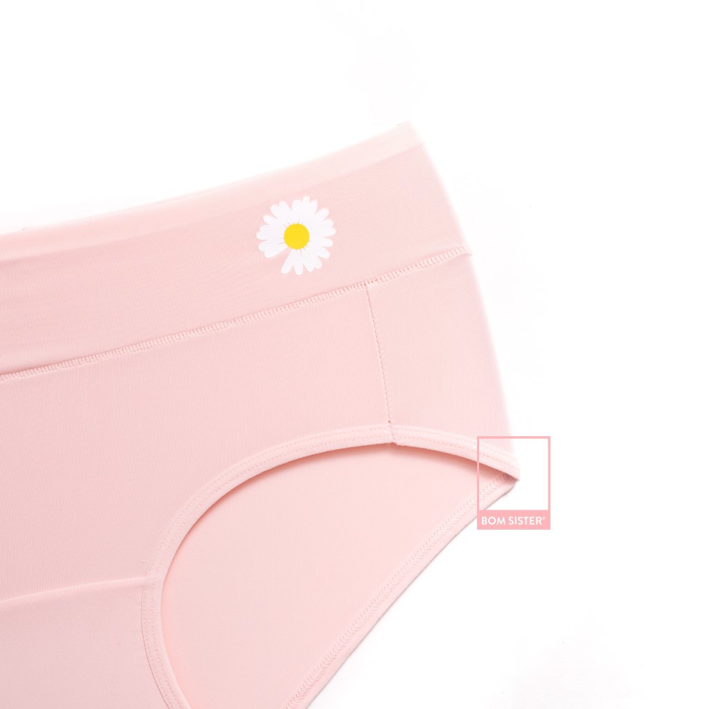 [Mã FAMALLT5 giảm 15% đơn 150k] Quần lót thun màu trơn lưng gấp hoạ tiết hoa cúc BOM SISTER Q949 | BigBuy360 - bigbuy360.vn