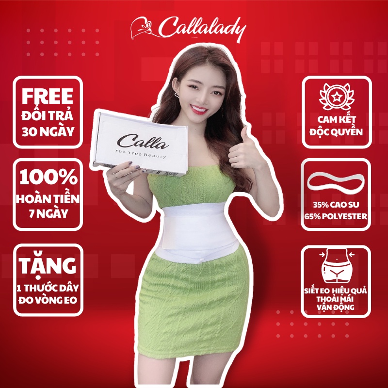 Đai nịt bụng Callalady màu trắng không lộ khi mặc áo dài. đồ sáng màu chống cuộn siết eo dễ sử dụng thông thoáng co giãn
