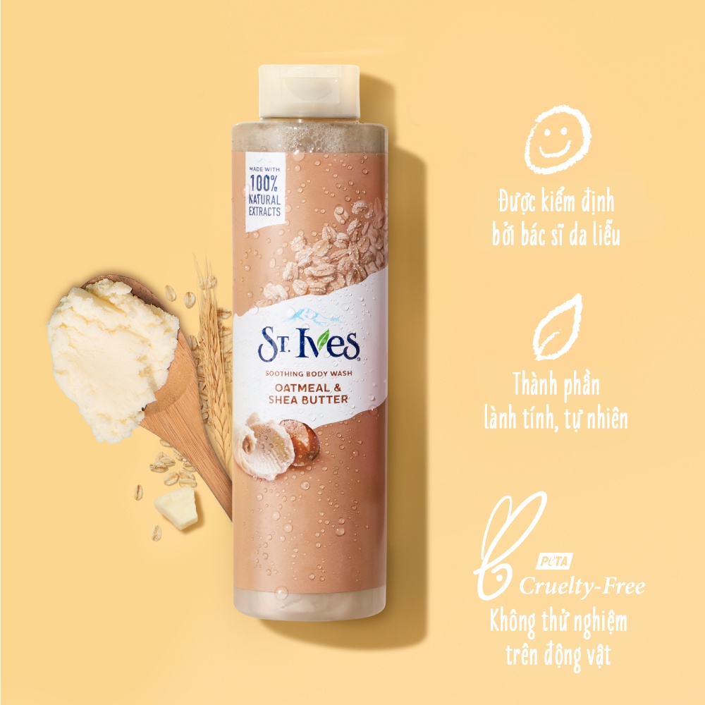[Mã COSUI5 giảm 8% đơn 150K] Combo 2 chai Sữa tắm dưỡng da St.Ives Yến mạch và Bơ 473ml