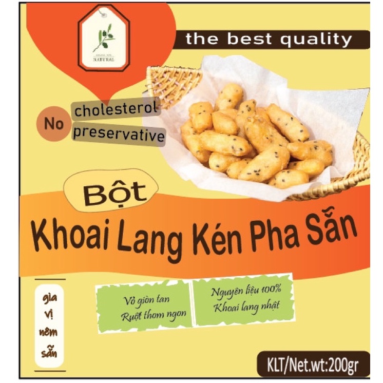 Bột chiên khoai lang kén 500g bột trộn sẵn làm ra 2kg khoai kén thành phẩm