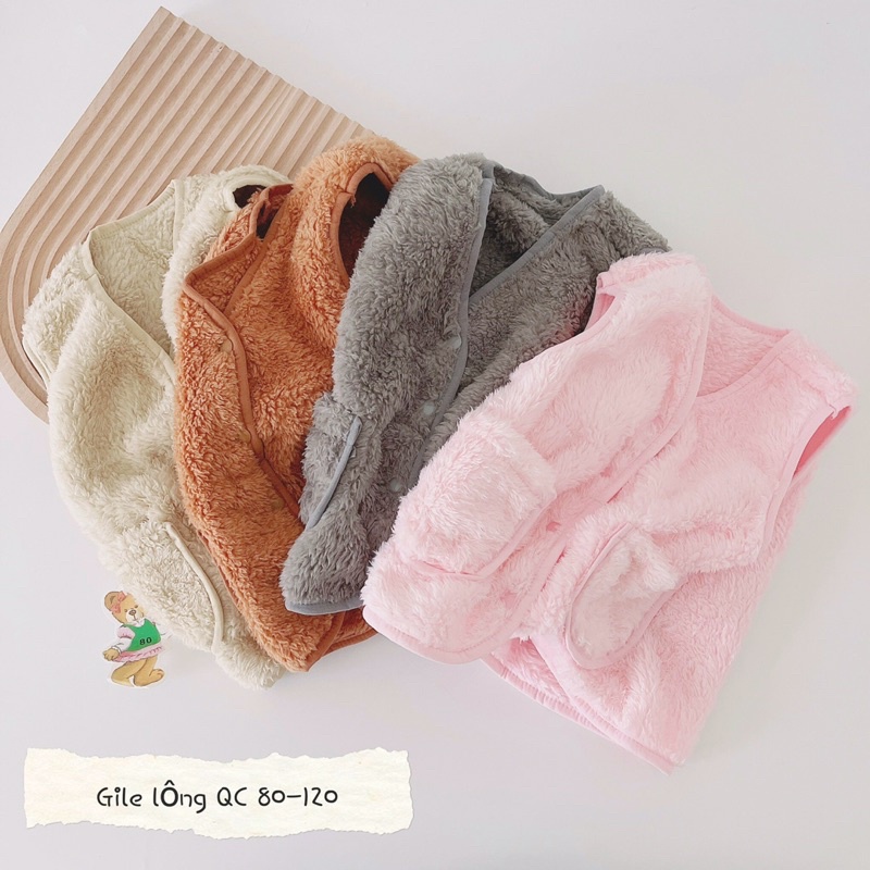 Áo gile bé trai bé gái chất lông cừu siêu mềm mịn