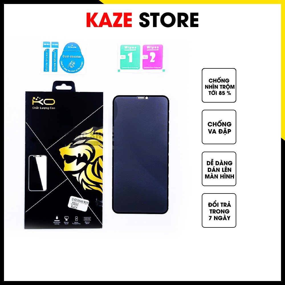 Kính cường lực chống nhìn trộm full màn, cường lực chống nhìn trộm iphone từ 7 plus - 11 12 13 14/pro/max/promax