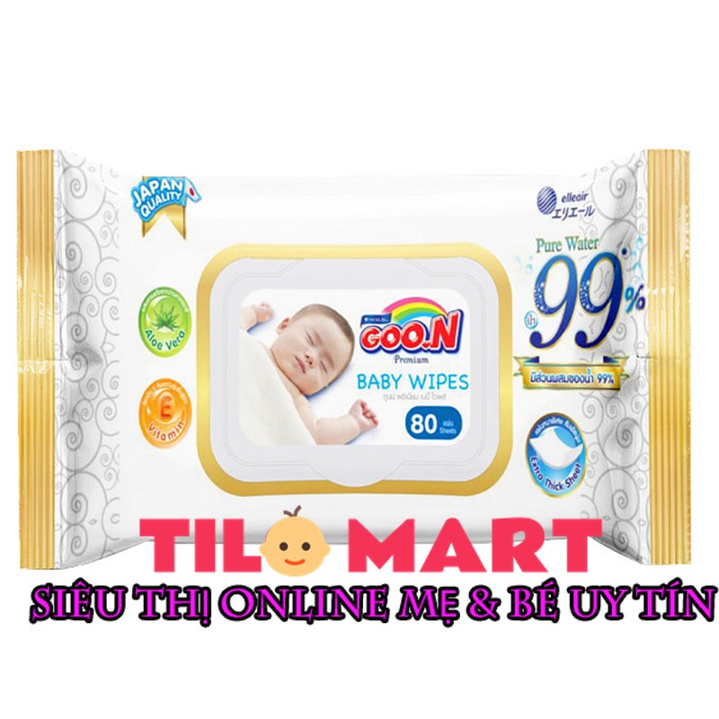 KHĂN ƯỚT CAO CẤP GOON 80 TỜ BẢN TO