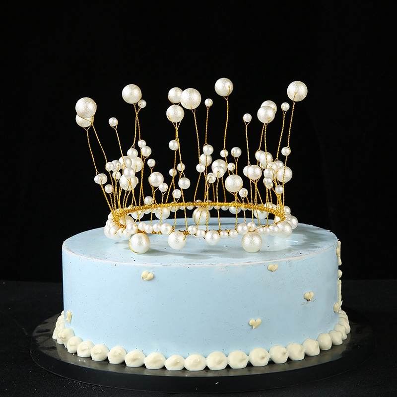 Mô hình vương miện đính ngọc trai giả dùng trang trí thủ công