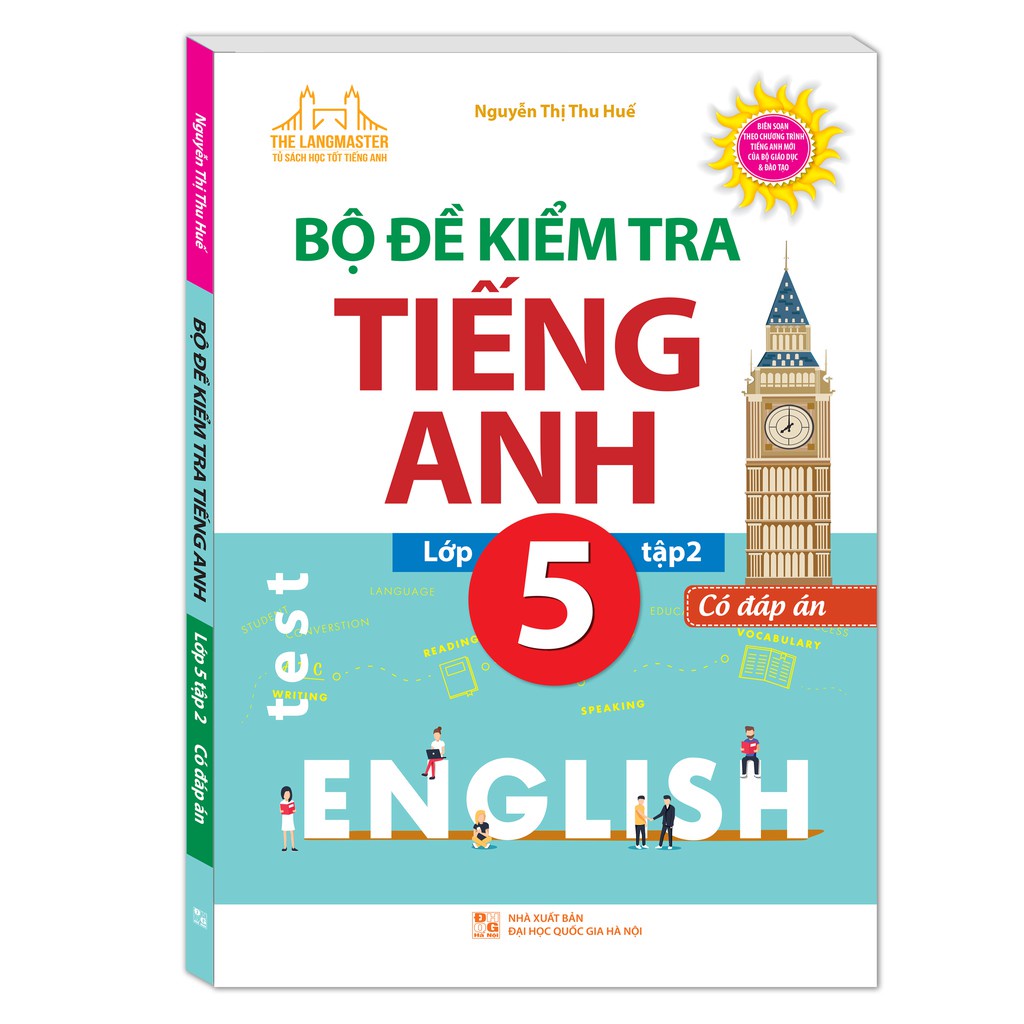 Sách - Bộ đề kiểm tra tiếng Anh lớp 5 tập 2 - Có đáp án Tặng Kèm Bookmark