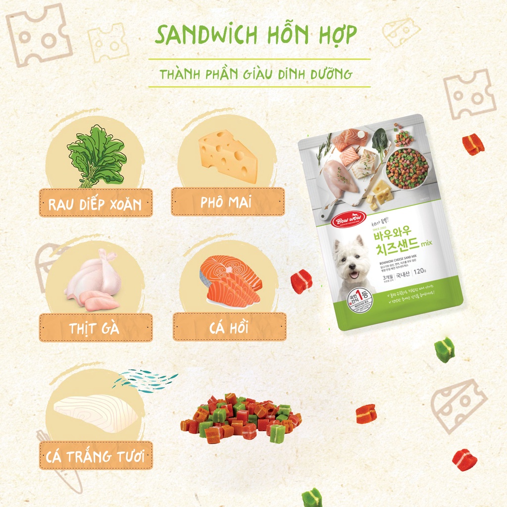 Sandwich hỗn hợp Bowwow | Kích thích tiêu hoá | Ngăn ngừa béo phì | Cải thiện chức năng gan