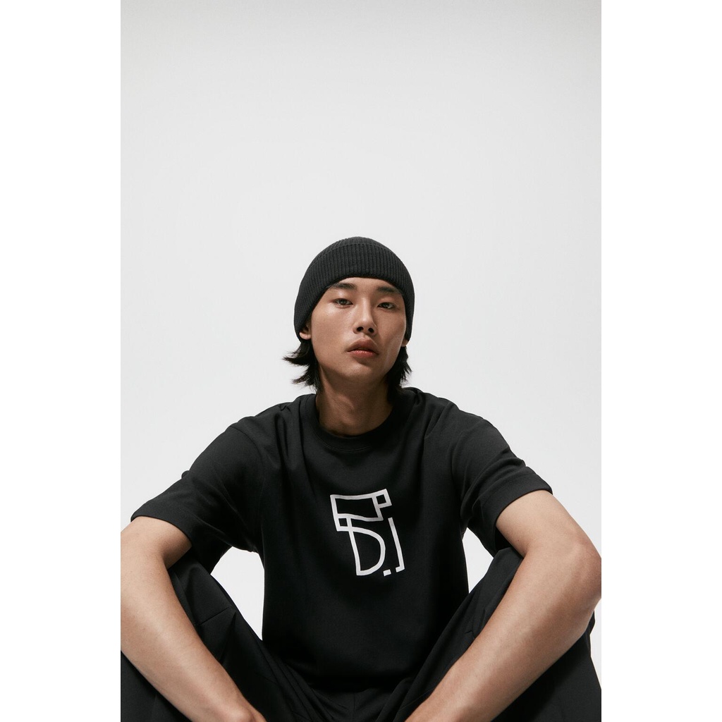 Áo Thun Cotton Ngắn Tay Cổ Tròn In Họa Tiết ZARA Cá Tính Cho Nam 4087395 800