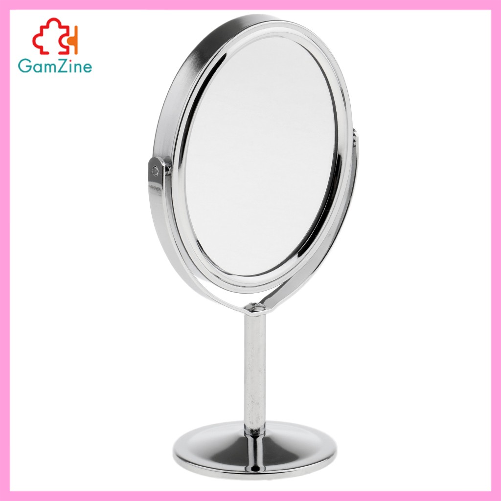 GamZine 3in Mặt Thường Phóng Đại Hình Bầu Dục Đứng Trang Điểm Gương Đồng