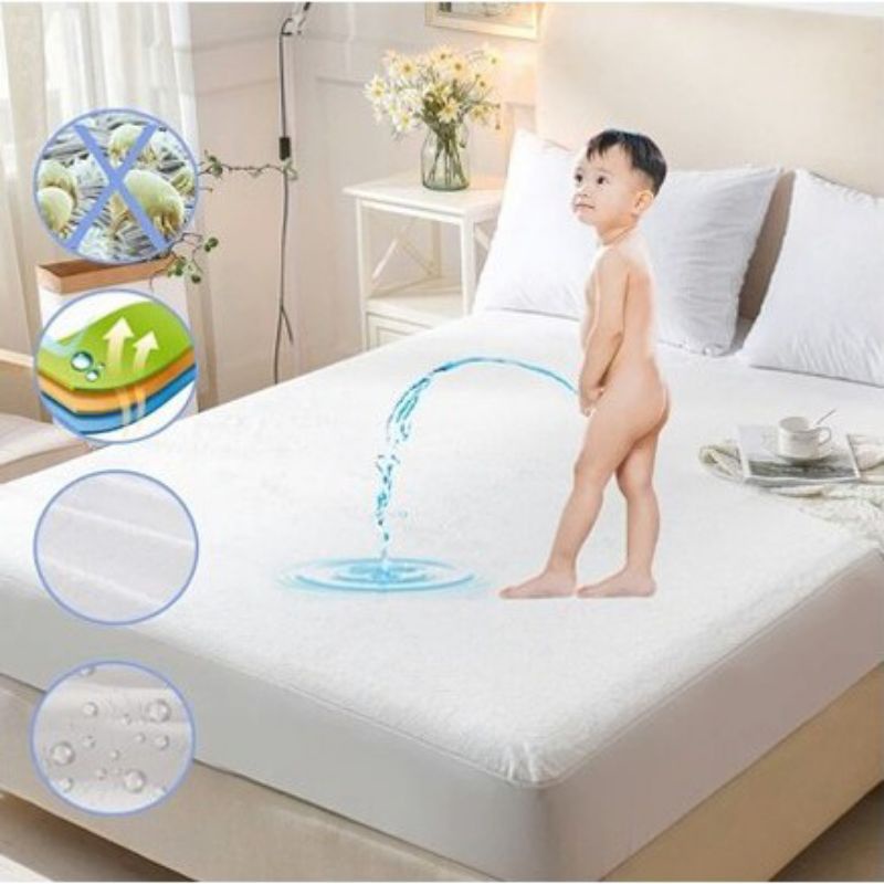 ra chống thấm dành cho bé yêu, miếng bọc bảo vệ nệm, size 1,6mx2m và 1,8mx2m, chống thấm tốt, chất liệu bền