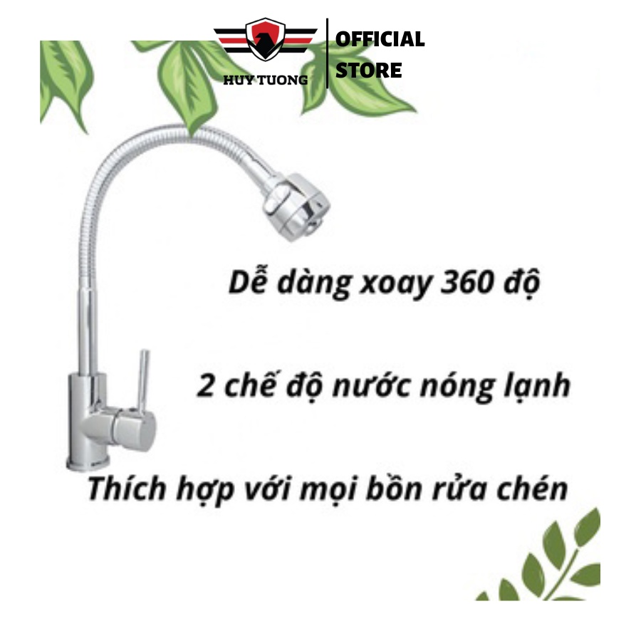 Vòi rửa chén bát HUY TUONG chất liệu Inox 304 siêu bền, dày, chắc chắn, chất lượng