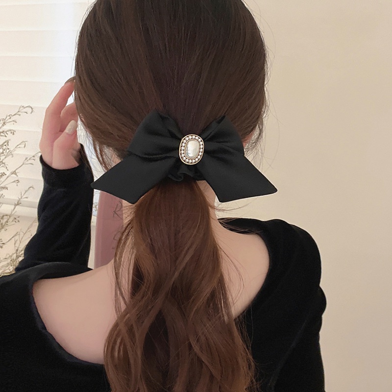 Dây Cột Tóc Cao Su Co Giãn Đính Hạt Ngọc Trai Phong Cách Vintage