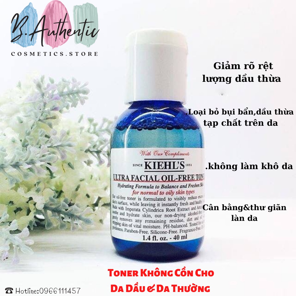 Toner Không Cồn Cho Da Dầu và Da Thường KIEHL’S Ultra Facial Oil-Free Toner 40ml-giảm dầu cân bằng da