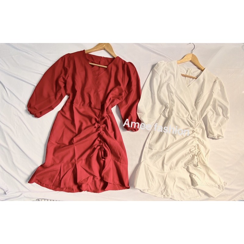 Video ảnh thật váy đầm nữ dáng ôm đuôi cá rút dây bên hông