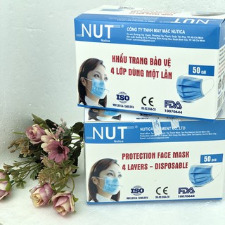 Khẩu trang y tế 4 lớp NUT_hộp 50 cái có giấy kiểm định (hàng có sẵn)