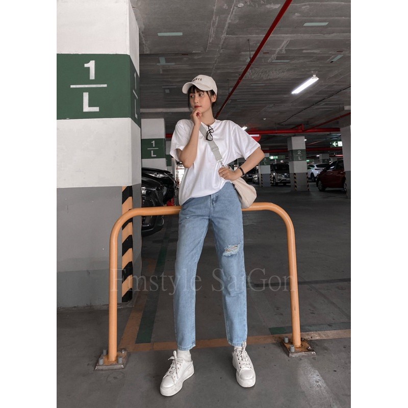 Quần jean baggy nữ ulzzang trơn túi bên thời trang FMstyle Saigon 21QJB02AS0103 | BigBuy360 - bigbuy360.vn